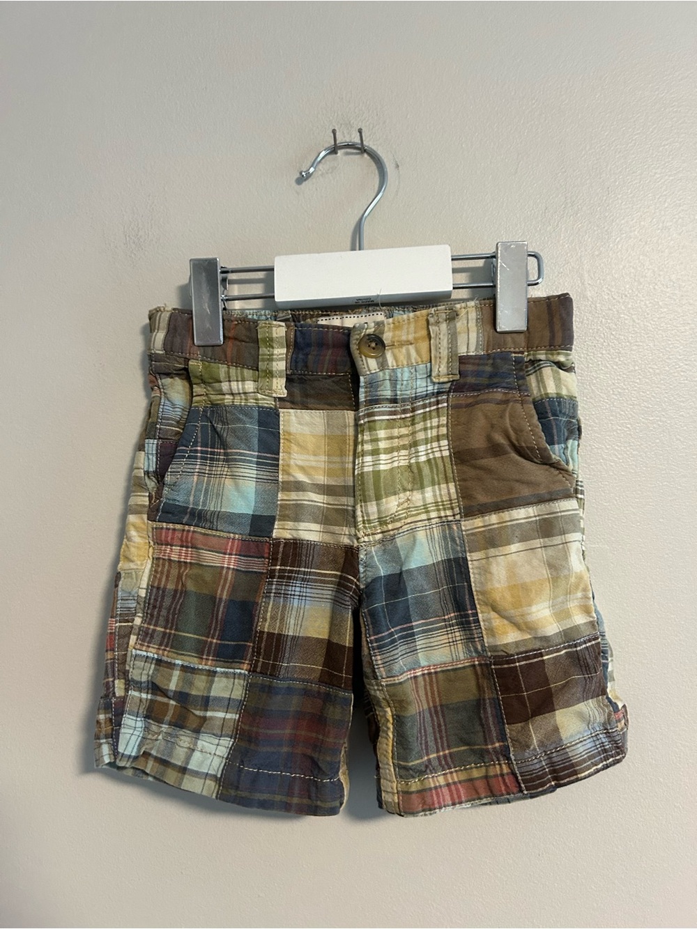 Old navy 18/24m multicoloured plaid patchwork shorts
